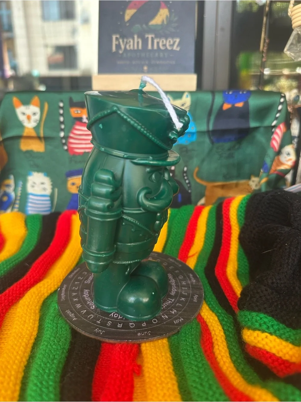 Forest Green Nutcracker Candle